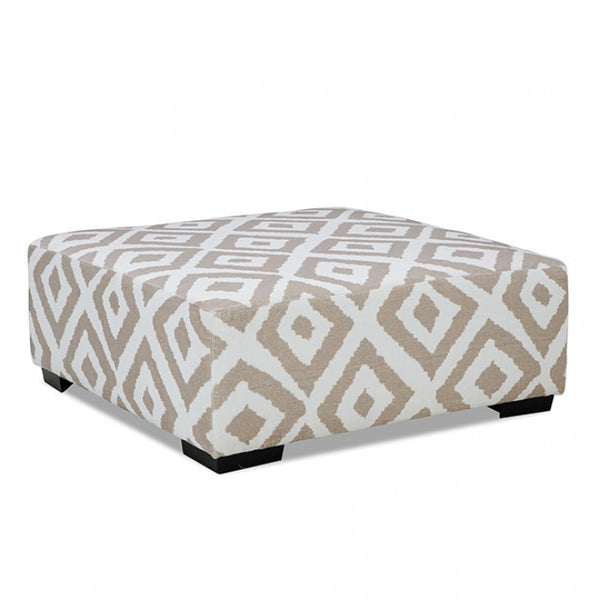 Furniture of America Loughlin Light Brown/Ivory Transitional Ottoman Model SM5193-OT