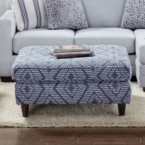 Furniture of America Chiswick Blue Contemporary Ottoman Model SM8206-OT