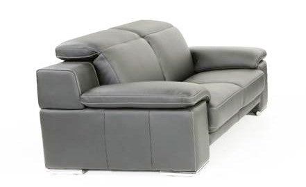 Evergreen Modern Stone Grey Italian Leather Sofa