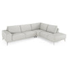 Lamod Italia Soho Italian Right Facing Light Grey Nirvana Leather Sectional Sofa Model VGCCSOHO-RAF-LTGRY-SECT