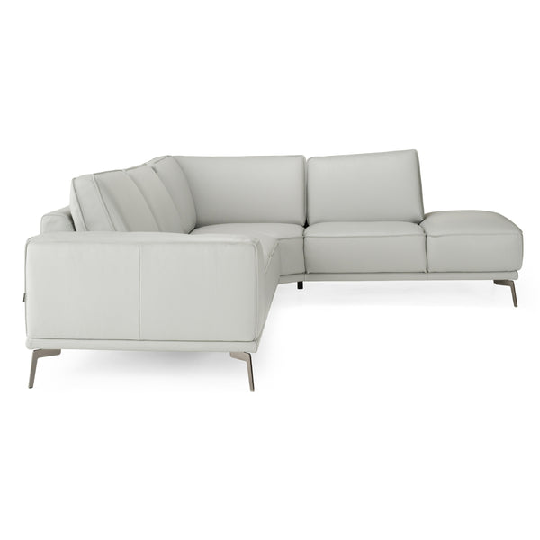 Lamod Italia Soho Italian Right Facing Light Grey Nirvana Leather Sectional Sofa Model VGCCSOHO-RAF-LTGRY-SECT