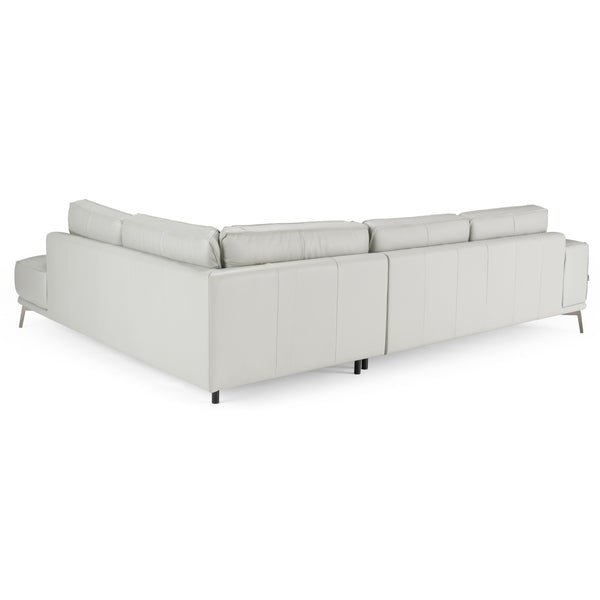 Lamod Italia Soho Italian Right Facing Light Grey Nirvana Leather Sectional Sofa Model VGCCSOHO-RAF-LTGRY-SECT