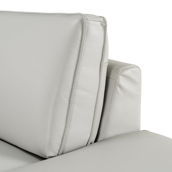 Lamod Italia Soho Italian Right Facing Light Grey Nirvana Leather Sectional Sofa Model VGCCSOHO-RAF-LTGRY-SECT