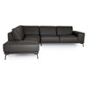 Lamod Italia Soho Italian Left Facing Grey Nirvana Fume Leather Sectional Sofa Model VGDTSOHO-LAF-GRY-SECT-SOFA