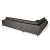 Soho Italian Left Facing Grey Nirvana Fume Leather Sectional Sofa
