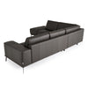 Soho Italian Left Facing Grey Nirvana Fume Leather Sectional Sofa