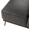 Soho Italian Left Facing Grey Nirvana Fume Leather Sectional Sofa