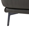 Soho Italian Left Facing Grey Nirvana Fume Leather Sectional Sofa