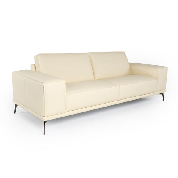 Lamod Italia Soho Italian Ivory Leather Sofa Model VGDTSOHO-SF-IVORY-S