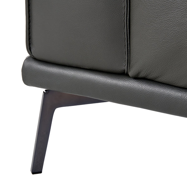 Lamod Italia Soho Italian Grey Leather Armchair Model VGDTSOHO-GREY-CHR