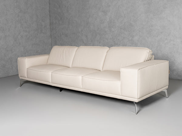Soho Italian Grey Leather Sofa