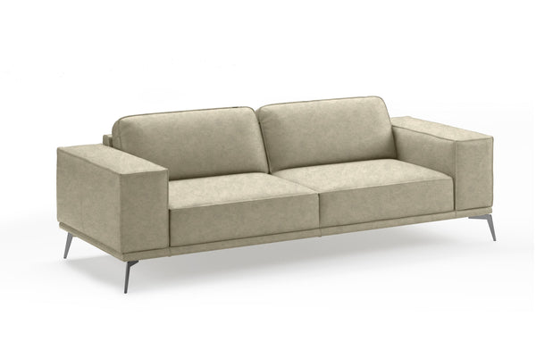 Soho Italian Grey Maya Cloud Leather Sofa