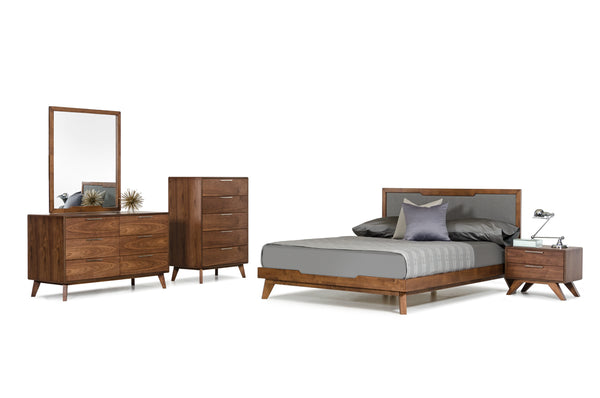 Nova Domus Soria Mid Century Grey & Walnut Bed Model VGMABR-32-BED