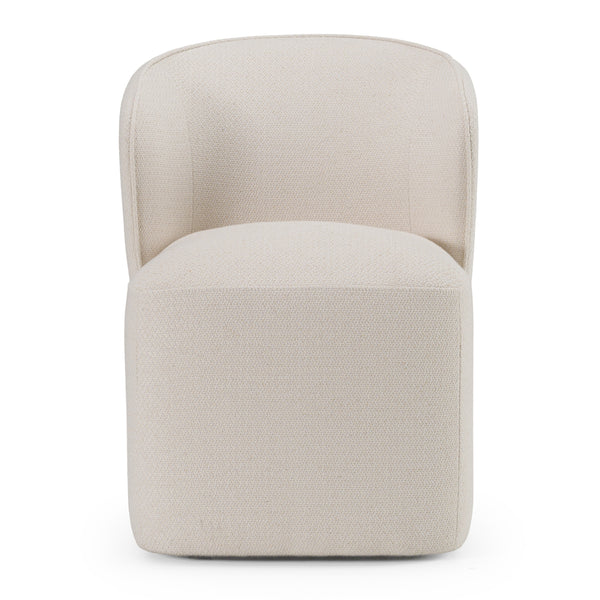 Souza Modern Beige Fabric Swivel Dining Chair
