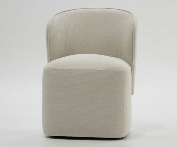 Souza Modern Beige Fabric Swivel Dining Chair