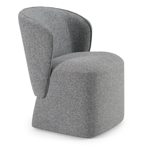 Souza Modern Grey Fabric Swivel Dining Chair