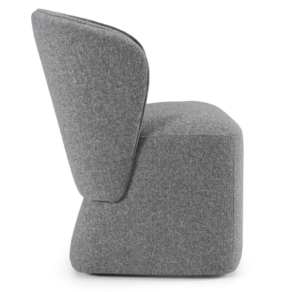 Souza Modern Grey Fabric Swivel Dining Chair