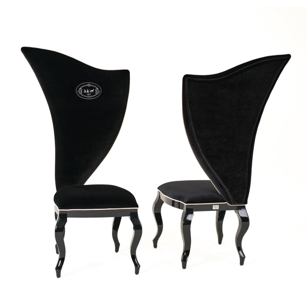 A&X Sovereign Transitional Black Fabric Chair (Set Of 2) Model VGUNRC017-2