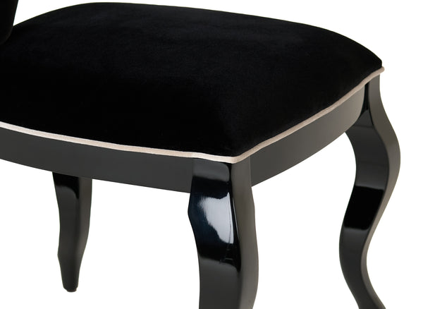 A&X Sovereign Transitional Black Fabric Chair (Set Of 2) Model VGUNRC017-2