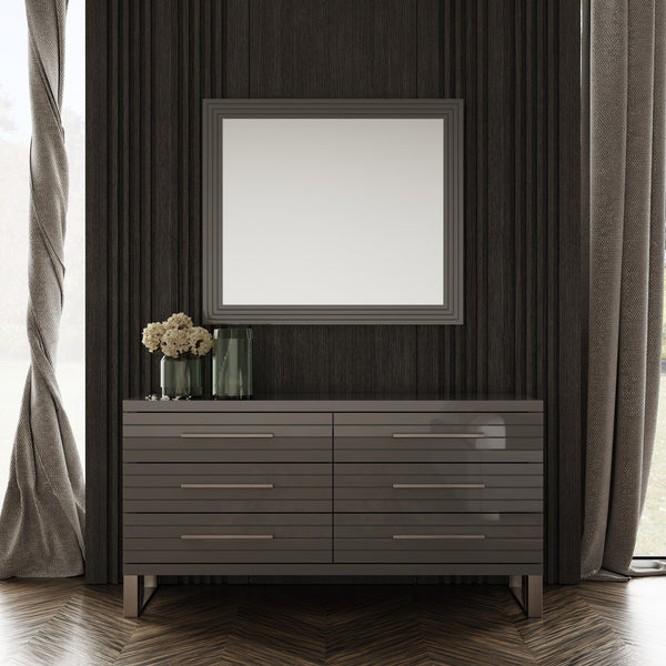 Modrest Splendor Grey High Gloss Slatted Mirror Model VGVCJ20256-M-GRY-MIR