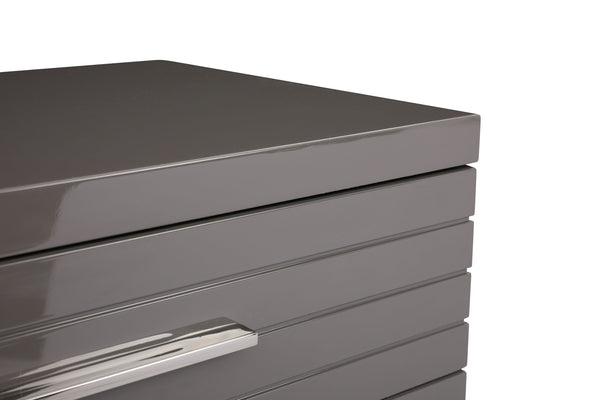 Modrest Splendor Grey High Gloss Slatted Chest Model VGVCJ20256-6H-GRY-CHEST