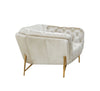 Stella Transitional Beige Velvet Loveseat
