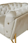 Stella Transitional Beige Velvet Loveseat