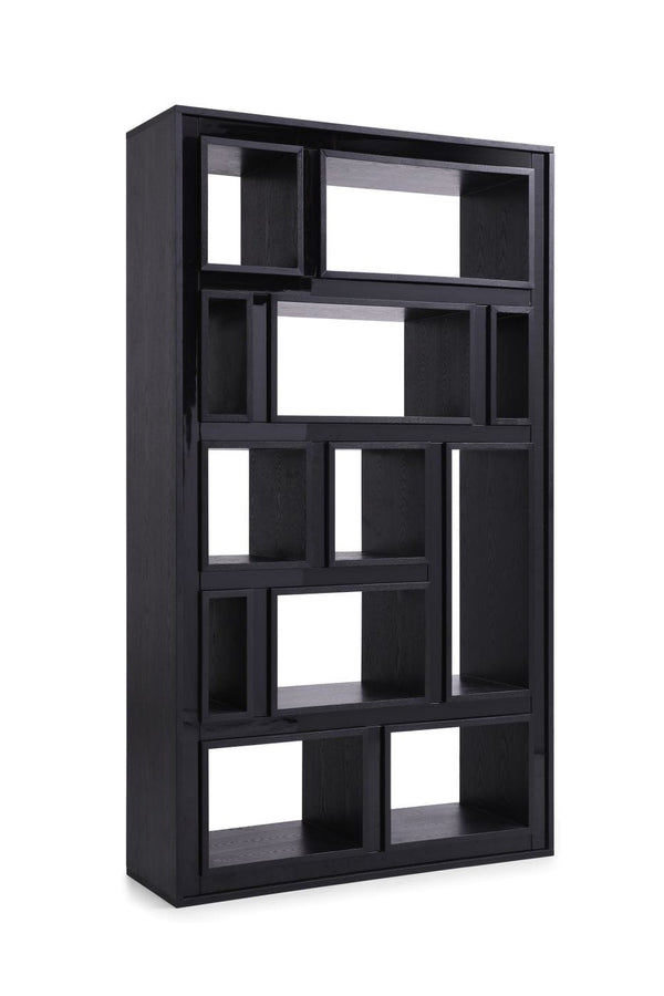 Modrest Suffolk Contemporary Black Ash Bookcase Model VGVCBF-003-7