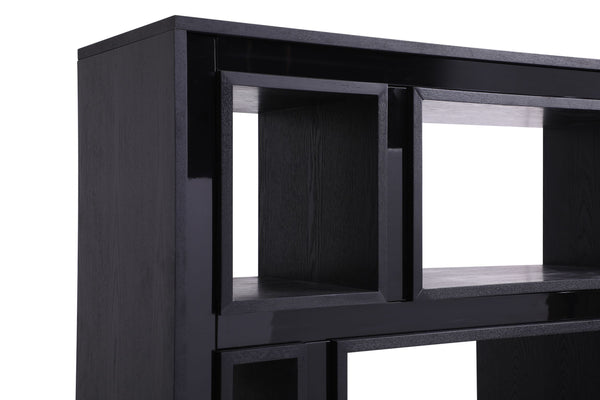 Modrest Suffolk Contemporary Black Ash Bookcase Model VGVCBF-003-7