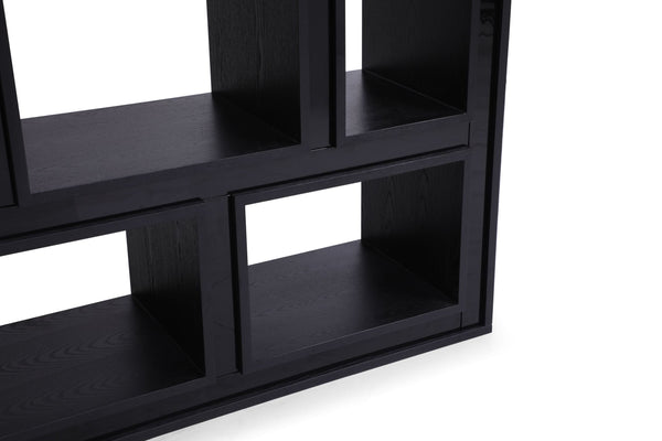 Modrest Suffolk Contemporary Black Ash Bookcase Model VGVCBF-003-7