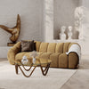 Suki Modern Camel Fabric Sofa