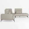 Sunset Contemporary Italian Grey Leather Right Facing Sectional Sofa