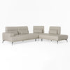 Sunset Contemporary Italian Grey Leather Right Facing Sectional Sofa