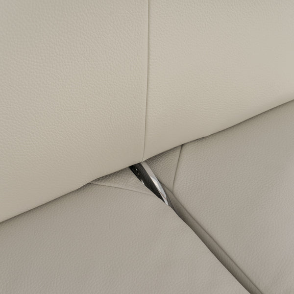 Sunset Contemporary Italian Grey Leather Right Facing Sectional Sofa