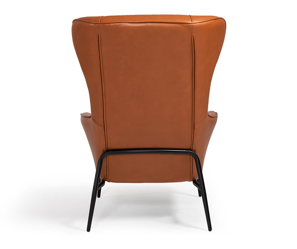 Divani Casa Susan Modern Orange Leatherette Lounge Chair Model VGBNEC-084-ORG