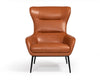 Divani Casa Susan Modern Orange Leatherette Lounge Chair Model VGBNEC-084-ORG
