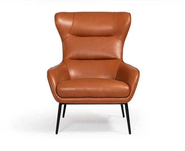 Divani Casa Susan Modern Orange Leatherette Lounge Chair Model VGBNEC-084-ORG