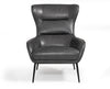 Divani Casa Susan Modern Dark Grey Leatherette Lounge Chair Model VGBNEC-084-GRY