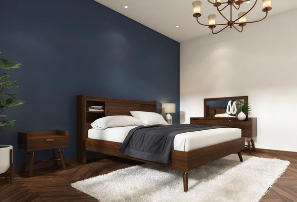 Sutton Queen Mid-Century Elisa Acacia Wood Bed