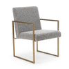Suzanne Modern Grey Fabric + Antique Brass Dining Chair