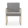 Suzanne Modern Grey Fabric + Antique Brass Dining Chair