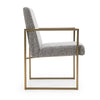 Suzanne Modern Grey Fabric + Antique Brass Dining Chair