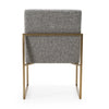 Suzanne Modern Grey Fabric + Antique Brass Dining Chair