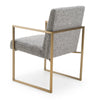 Suzanne Modern Grey Fabric + Antique Brass Dining Chair