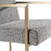 Suzanne Modern Grey Fabric + Antique Brass Dining Chair