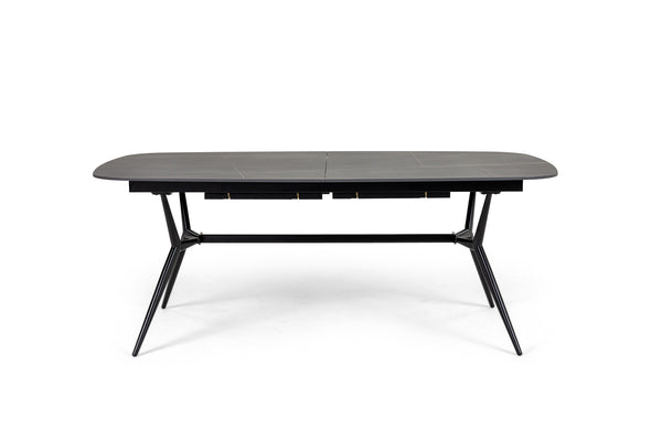 Modrest Suzie Modern Ceramic & Black Ash Extendable Dining Table Model VGDW3013-08