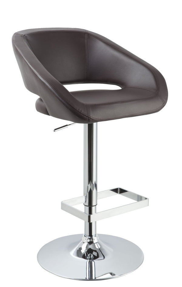 Joel Contemporary Brown Eco-Leather Bar Stool