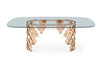 Modrest Javier Modern Glass & Rosegold Dining Table Model VGVCT088L