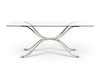 Adderley Modern Stainless Steel w/ Glass Top Dining Table