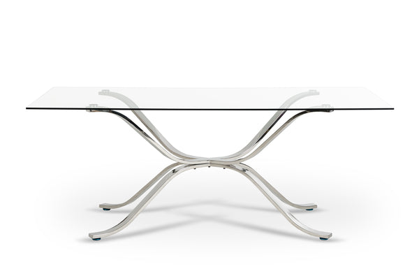 Modrest Adderley Modern Stainless Steel With Glass Top Dining Table Model VGVCT1101-20
